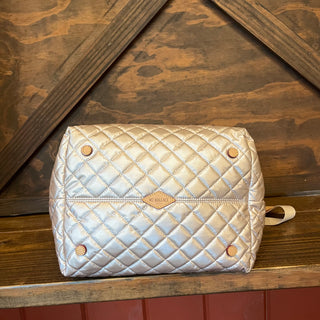 MZ WALLACE Metro Tote Pale Rose Gold Metallic Quilted Tote