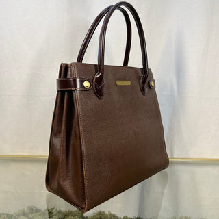 BURBERRY Vintage Haymarket Check Shadow Horse Brown Tote