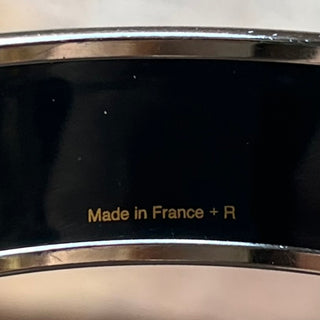 HERMES Silver Rim Coup De Fouet Enamel Bangle