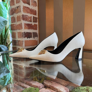VERSACE Cream St Ayers Python Medusa Pumps SZ 36 (US 6)