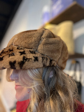 LOUIS VUITTON Beige Monogram Cavroche Mink Cap