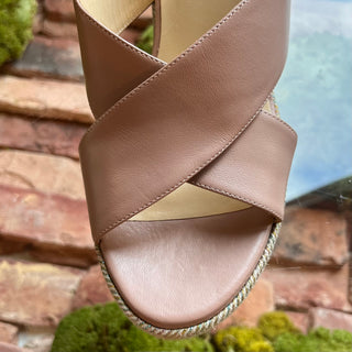 JIMMY CHOO Dovina 100 Glitter Nude Wedges SZ 41 (US 11)