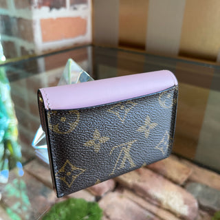 LOUIS VUITTON Zoe Brown Pink Monogram Canvas Compact Wallet