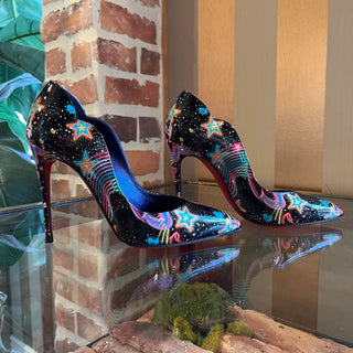 LOUBOUTIN Hot Chick Starlight Patent Leather Pumps SZ 35 (US 5)