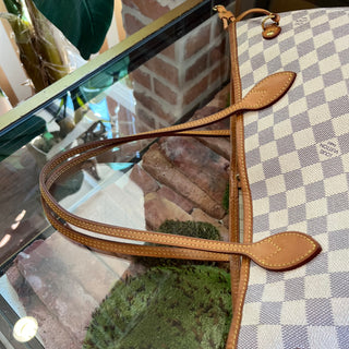 LOUIS VUITTON Neverfull MM Damier Azur Canvas Tote Bag
