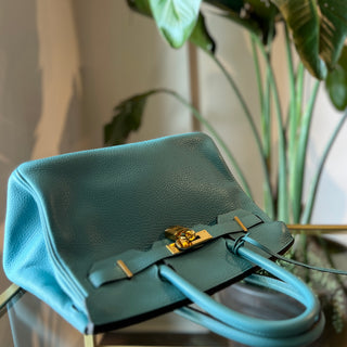 HERMES Bleu Paon Togo Birkin 30