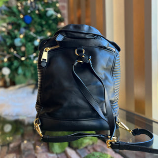 MOSCHINO Biker Jacket  Black Leather Backpack
