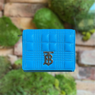 BURBERRY Lola TB Light Blue Quilted Leather Compact Wallet