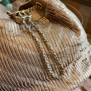 CHANEL Coco Pleats Paris-Greece Lambskin Gold Bucket Bag