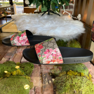 GUCCI Blooms Rubber Slides SZ 40