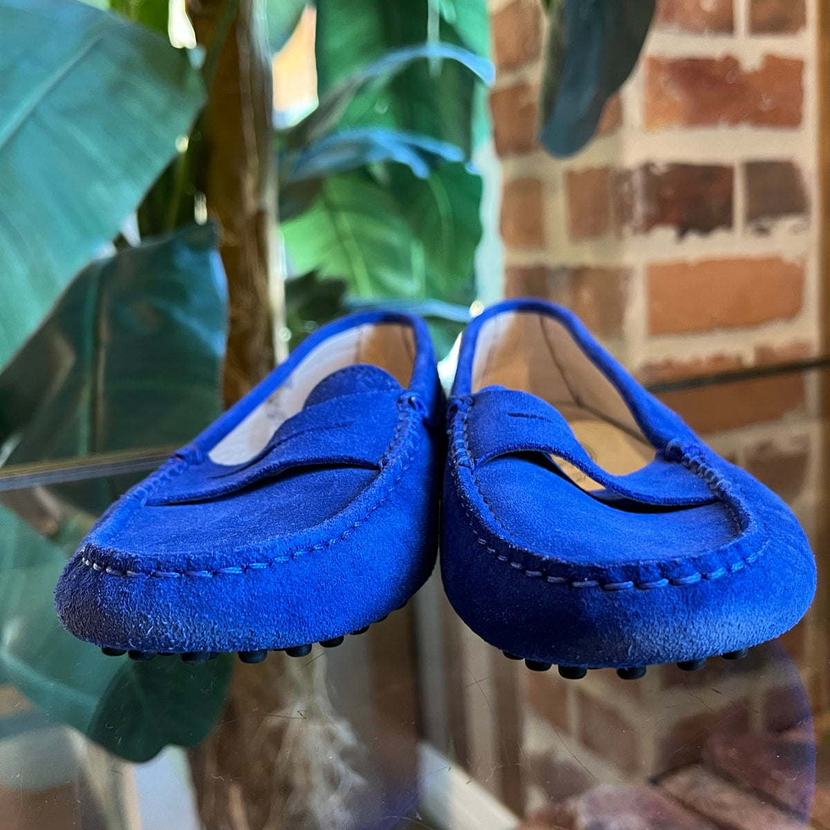 TOD&#39;S Blue Suede Loafers Size 36