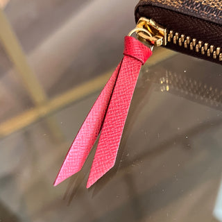 LOUIS VUITTON Clémence Damier Ebene Red Canvas Wallet