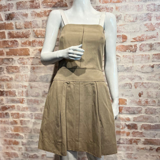 DOLCE&GABBANA Khaki Pleated Mid Length Dress SZ40(4US)