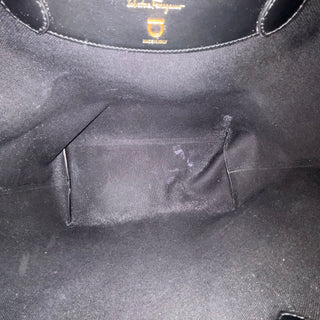 FERRAGAMO Leather Trim Coated Canvas Tote Bag