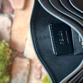 FENDI Black Leather Logo Card Holder