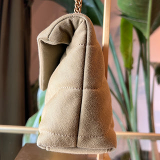 SAINT LAURENT Loulou Puffer Mini Quilted Canvas Shoulder Bag