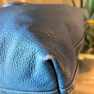 PRADA Blue Vitello Daino Leather Tote