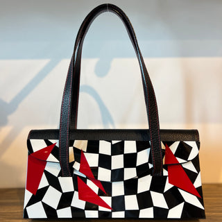 FENDI Pigskin Plexiglass Geometric Shoulder Bag