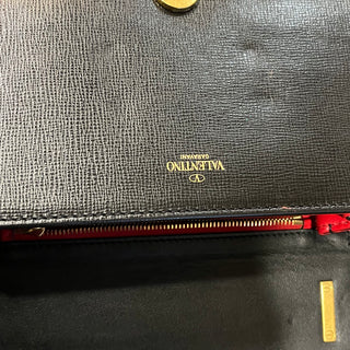 VALENTINO Stud Sign Small Black Leather Crossbody