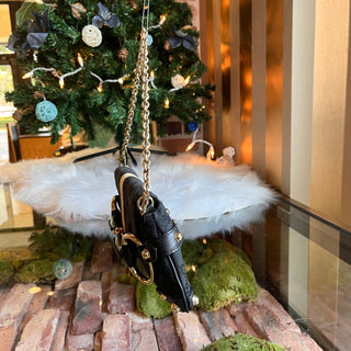 GUCCI Horsebit Pochette Black GG Canvas Shoulder Bag