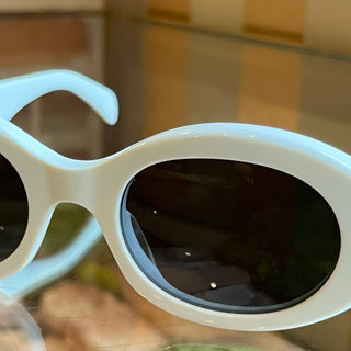 CELINE CL 40194U White Oval Acetate Sunglasses