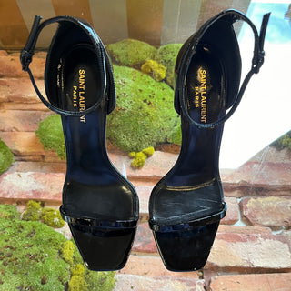 SAINT LAURENT Opyum YSL Black Patent Leather Heels SZ 41 (US 11)