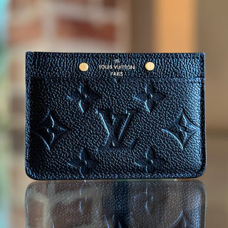 LOUIS VUITTON Black Monogram Empriente Leather Card Holder