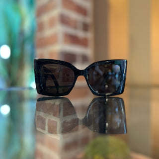 SAINT LAURENT SL M119 BLAZE YSL Black Acetate Oversized Sunglasses