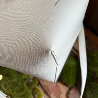 MANSUR GAVRIEL White Leather Mini Bucket Bag