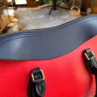 LOUIS VUITTON Tuileries Red Navy Epi Leather Tote Bag