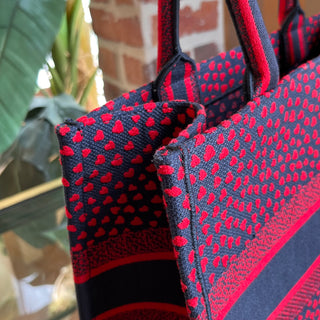 CHRISITAN DIOR Book Medium Heart Canvas Tote