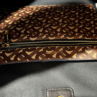 BURBERRY TB Studded Brown Monogram Canvas Book Tote