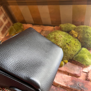 GUCCI Dollar Black Calfskin Interlocking G Crossbody Bag