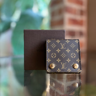LOUIS VUITTON Mini Brown Monogram Canvas Folding Jewelry Case