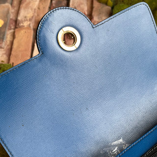 LOUIS VUITTON Friedland Pochette Black Blue Epi Leather Shoulder Bag