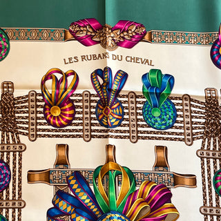 HERMES Les Rubans du Cheval Multicolor Silk Scarf