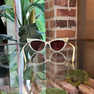 FENDI FF0356 Pale Yellow Cat-Eye Crystal-Embellished Sunglasses