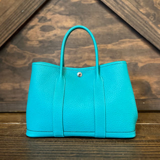HERMES Garden Party 30 Vert Verone Negonda Leather Tote
