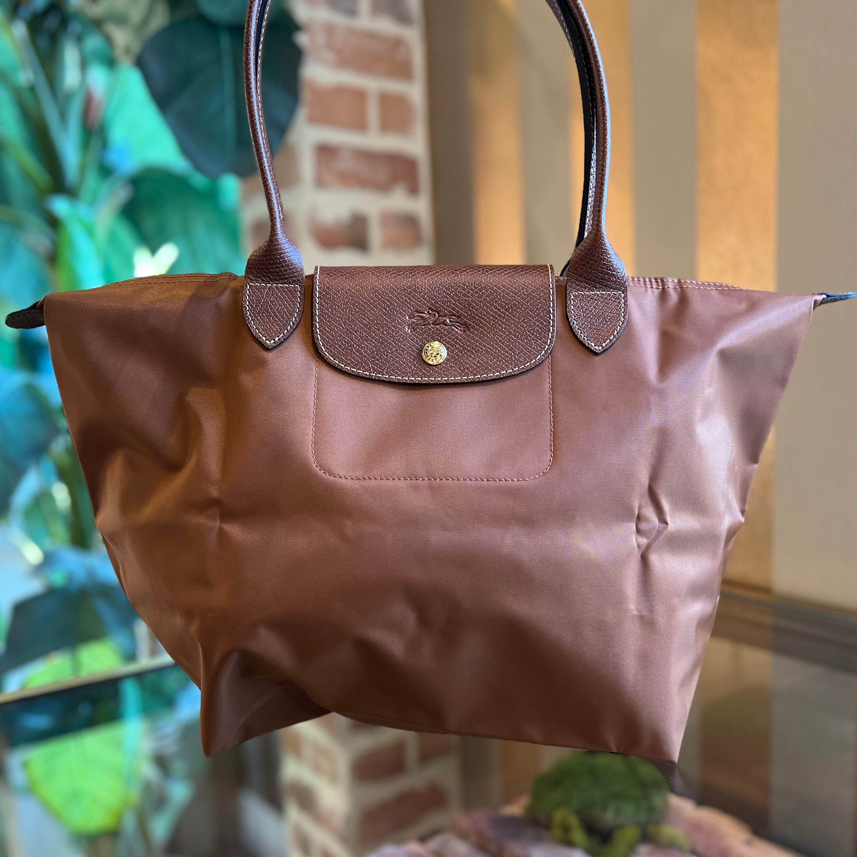 LONGCHAMP Le Pliage Large Cognac Nylon Tote Bag