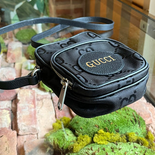 GUCCI Off The Grid Black Econyl Nylon Monogram Crossbody Shoulder Bag
