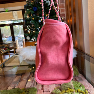 CHANEL Deauville Small Pink Canvas Tote