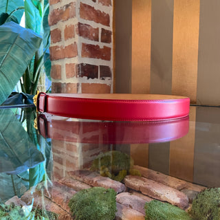 VERSACE Hexagon Medusa Buckle Red Leather Belt 100/4 (SZ XL)