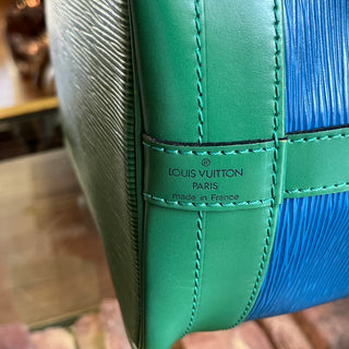 LOUIS VUITTON Noe Green Blue Epi Leather Vintage Bucket Bag