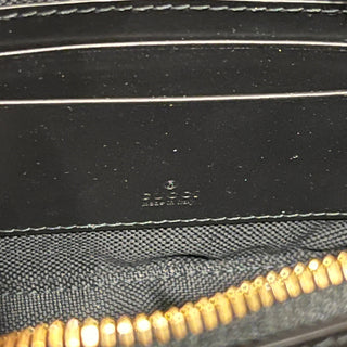 GUCCI Black Super Mini Pochette Black GG Embossed Leather Crossbody Bag