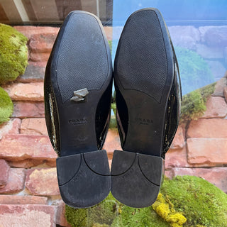 PRADA Black Patent Leather Slip On Loafers SZ 36 (US 6)