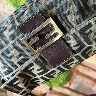 FENDI Baguette Brown FF Zucca Canvas Vintage Shoulder Bag