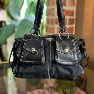 PRADA Vintage Black Nylon Multipocket Shoulder Bag