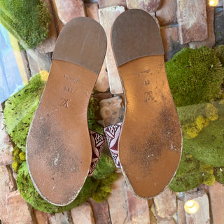 LOUIS VUITTON Since 1854 Red Canvas Slip On Mules 39.5 (9.5US)