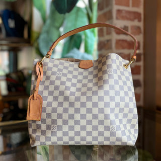 LOUIS VUITTON Graceful PM Damier Azur Canvas Hobo Bag