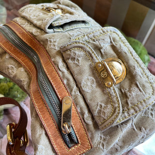 LOUIS VUITTON Baggy PM Green Denim Monogram Shoulder Bag